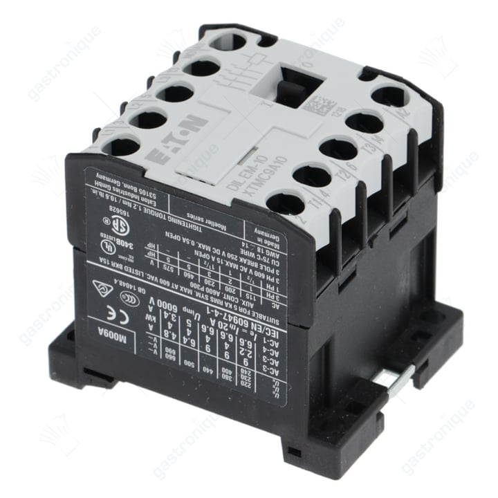 relais AC1 20A 230VAC (AC3/400V) 9A/4kW hoofdcontact 3NO hulpcontact 1NO