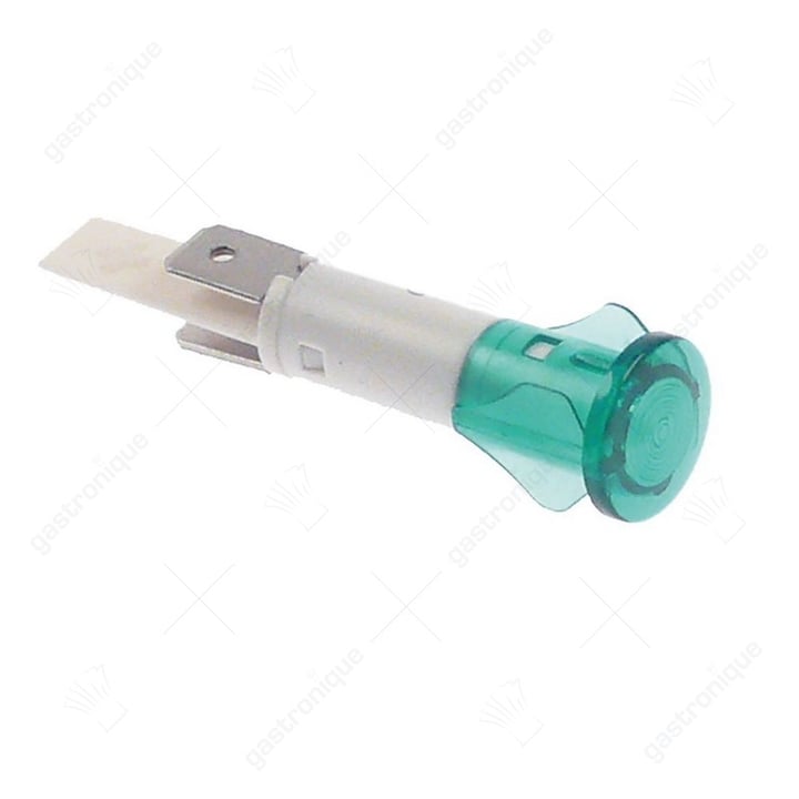 lampe de signal ø 10mm verte 400V connexion fiche plate 6,3mm