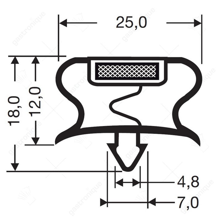 Koeldeurrubber 185 mm x 420 mm buitenmaat
