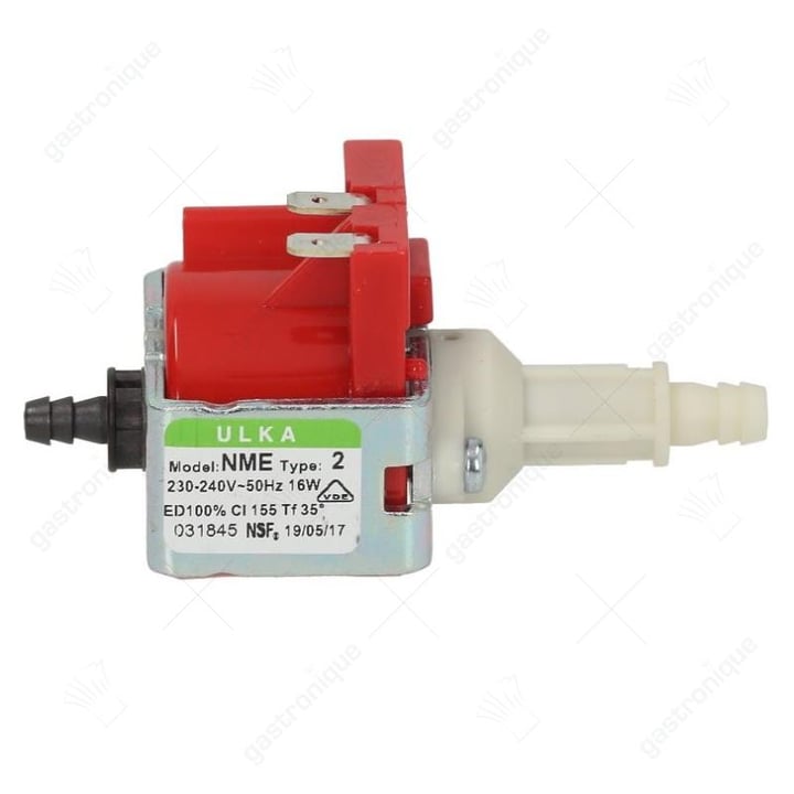 vibriatiepomp type NME Typ2 230V 16W 50Hz ingang ø 4 uitgang ø 6 ULKA L 76mm 110cm³/min